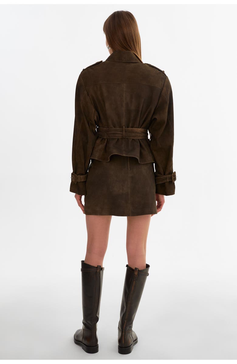 LAMARQUE Dhana | Suede Trench Jacket, Alternate, color, Distressed Brown