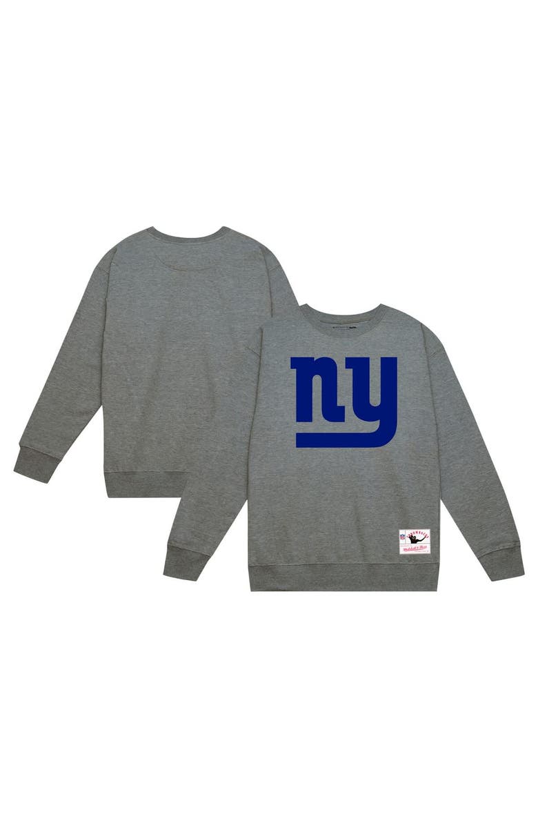Mitchell & Ness Men's Mitchell & Ness Heather Gray New York Giants Basic Fleece Pullover Sweatshirt, Main, color,
