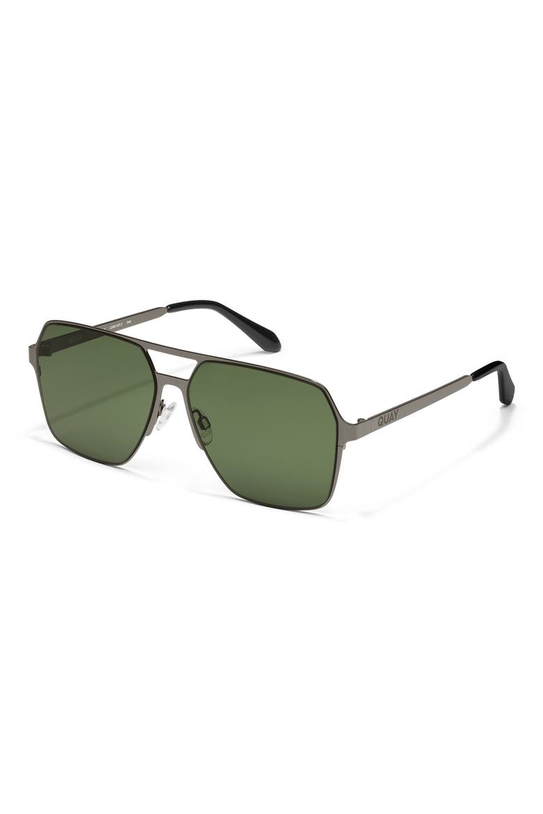 Backstage Pass 60mm Aviator Sunglasses, Alternate, color, GUNMETAL / GREEN