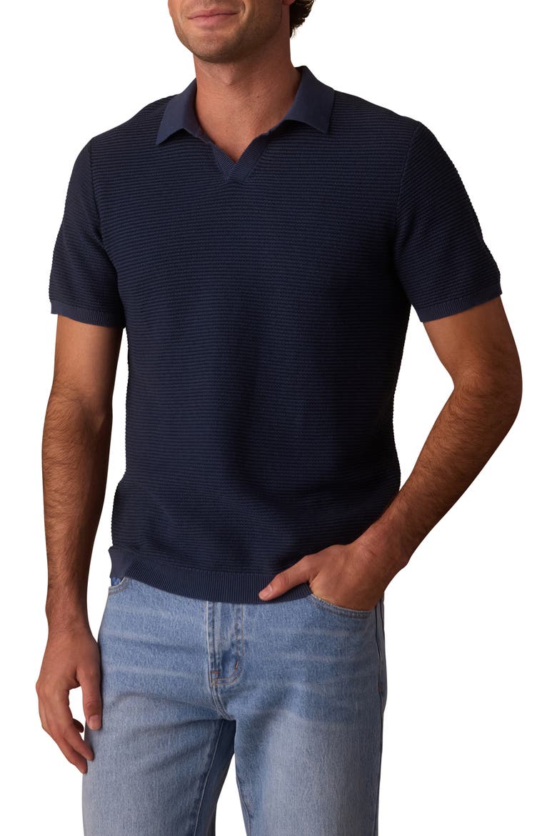 Robles Bird's Eye Polo, Main, color, DENIM/ DARK NAVY