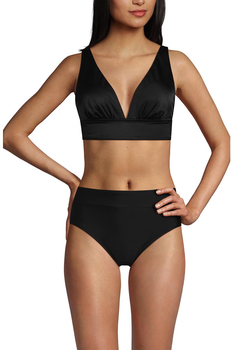 Plunge Bikini Top, Alternate, color, Black