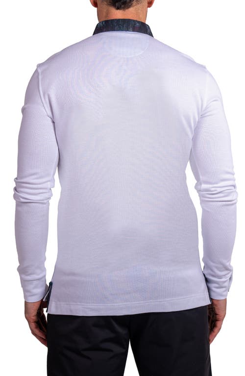 Maceoo Newton Ascension0010 White Long Sleeve Button-down Polo In White
