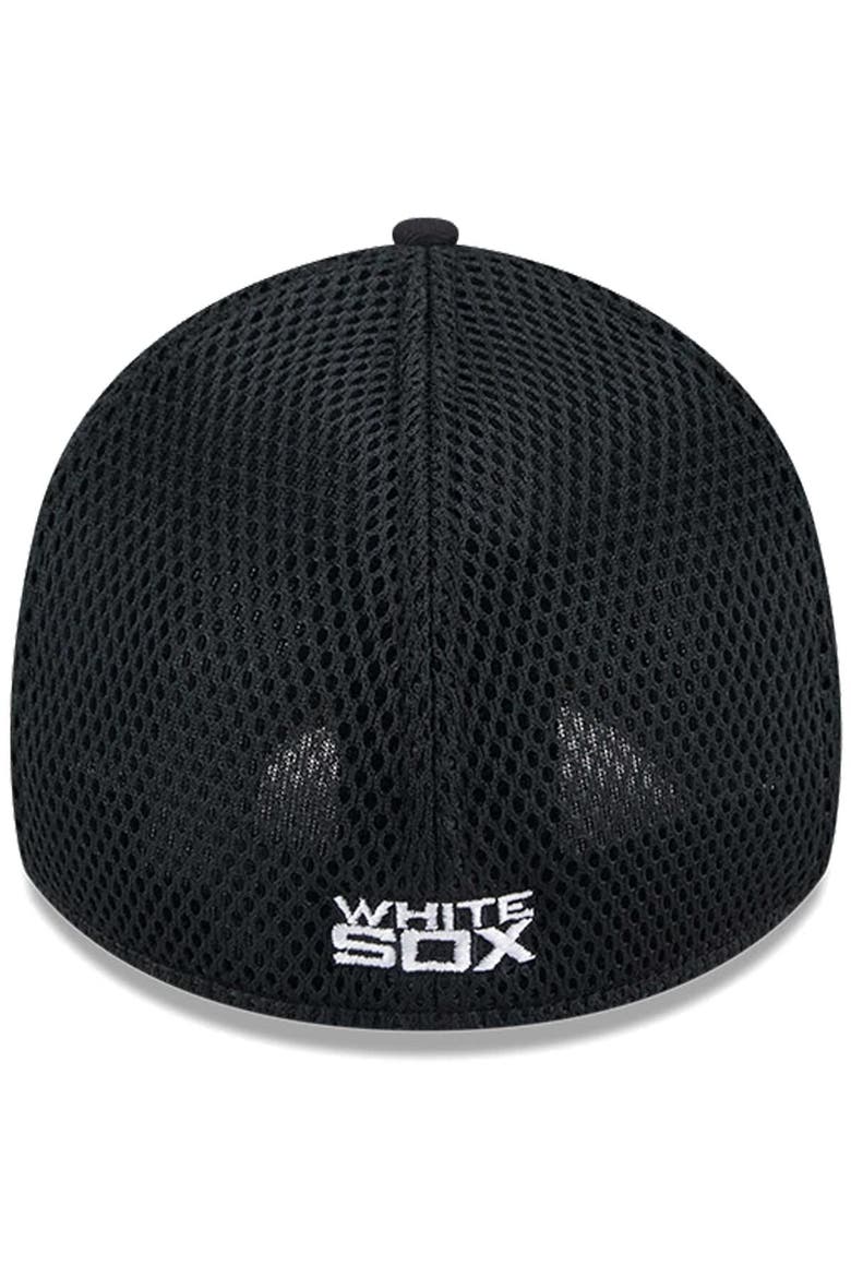 Men's New Era Chicago White Sox Evergreen Black & White Neo 39THIRTY Flex Hat, Alternate, color, Black