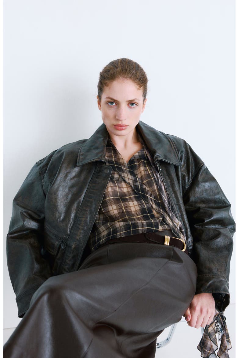 Scott Plaid Pussybow Top, Alternate, color, BLACK