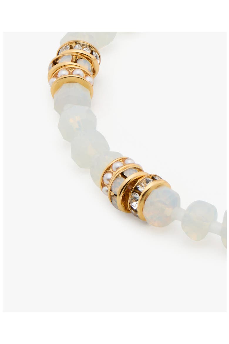 beaded imitation pearl bracelet, Alternate, color, WHITE/ GOLD