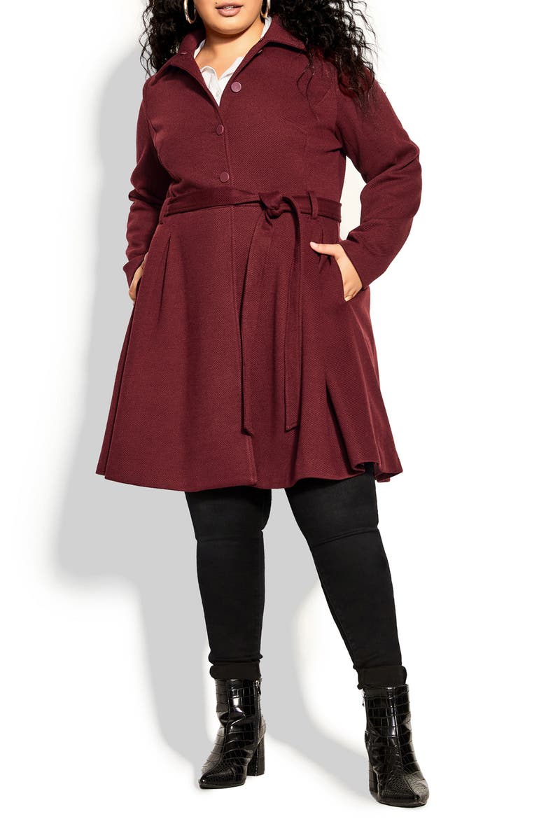 Rosemary Coat with Removable Faux Fur Collar, Main, color, RED