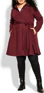 City Chic Rosemary Coat with Removable Faux Fur Collar