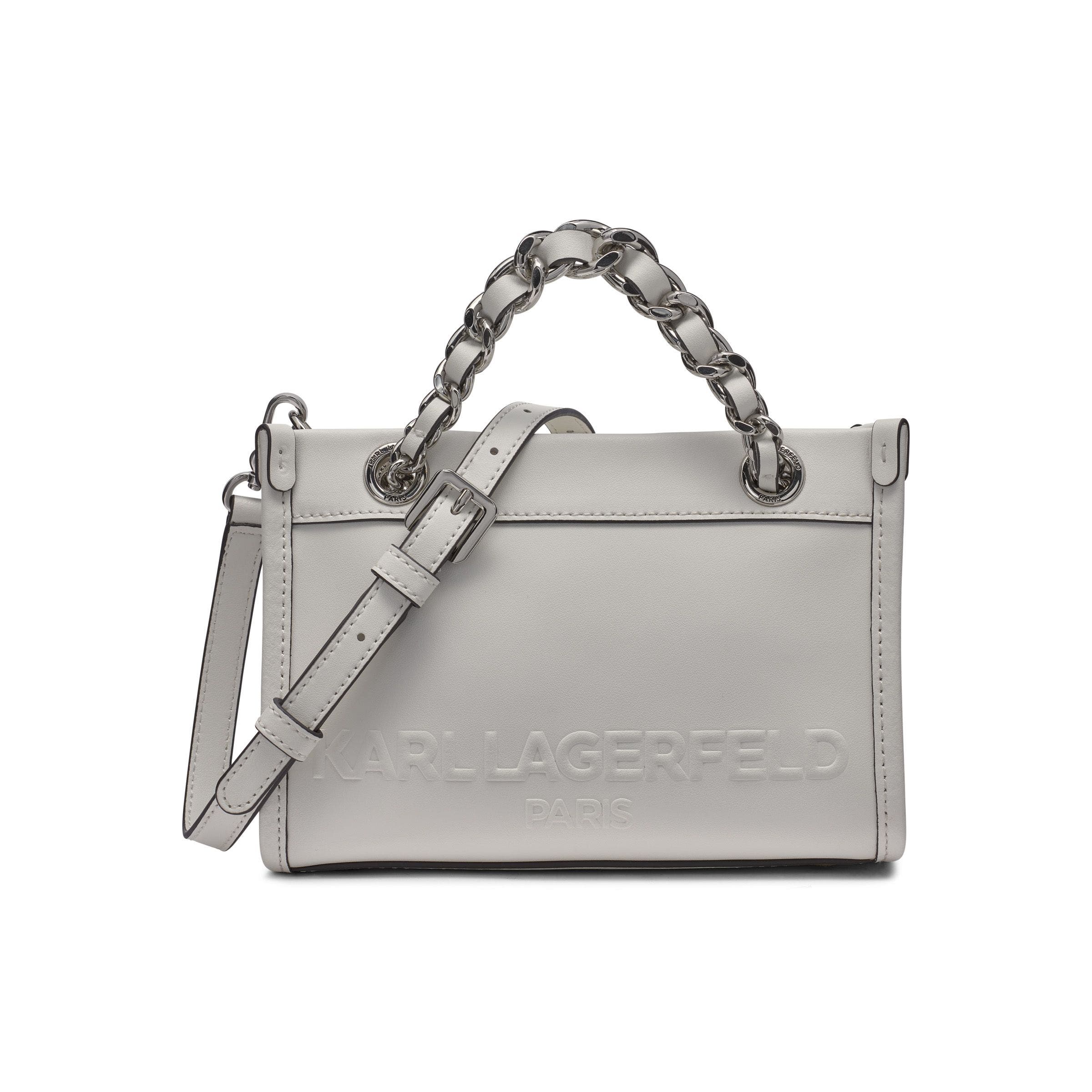 KARL LAGERFELD PARIS Savoie Crossbody, Main, color, Wntr Wht/Silvr