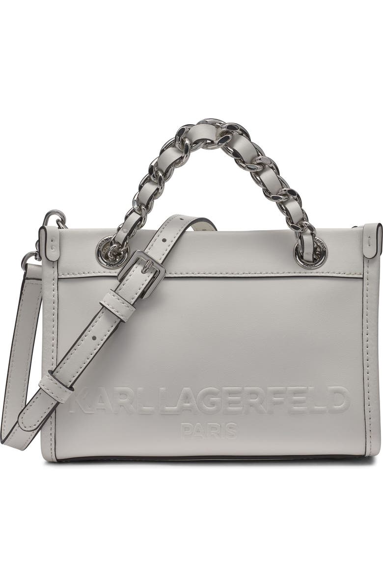 KARL LAGERFELD PARIS Savoie Crossbody, Main, color, Wntr Wht/Silvr