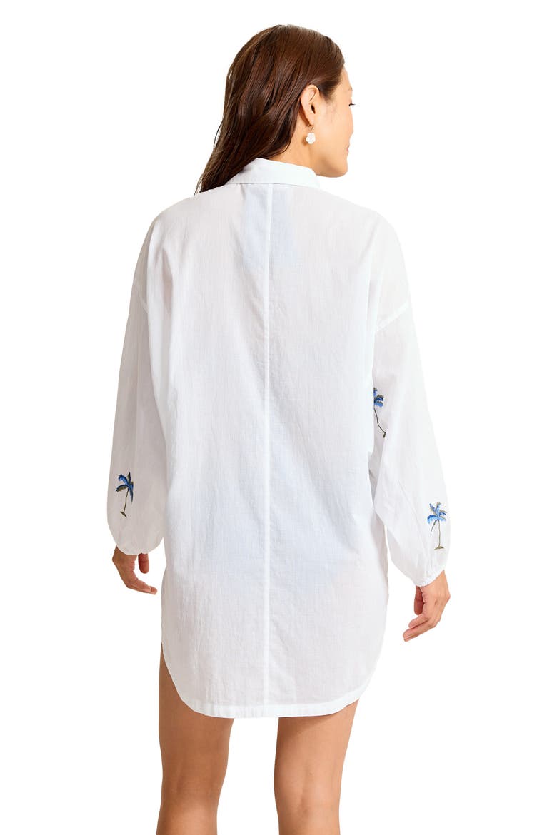 Catalina Coast Palm Cover-Up Shirt, Alternate, color, WHITE