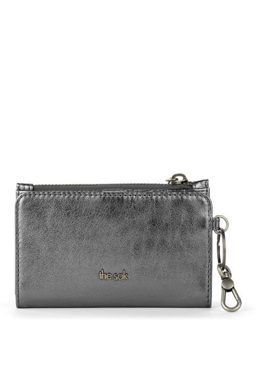 The Sak Encino Leather Card Wallet In Gray