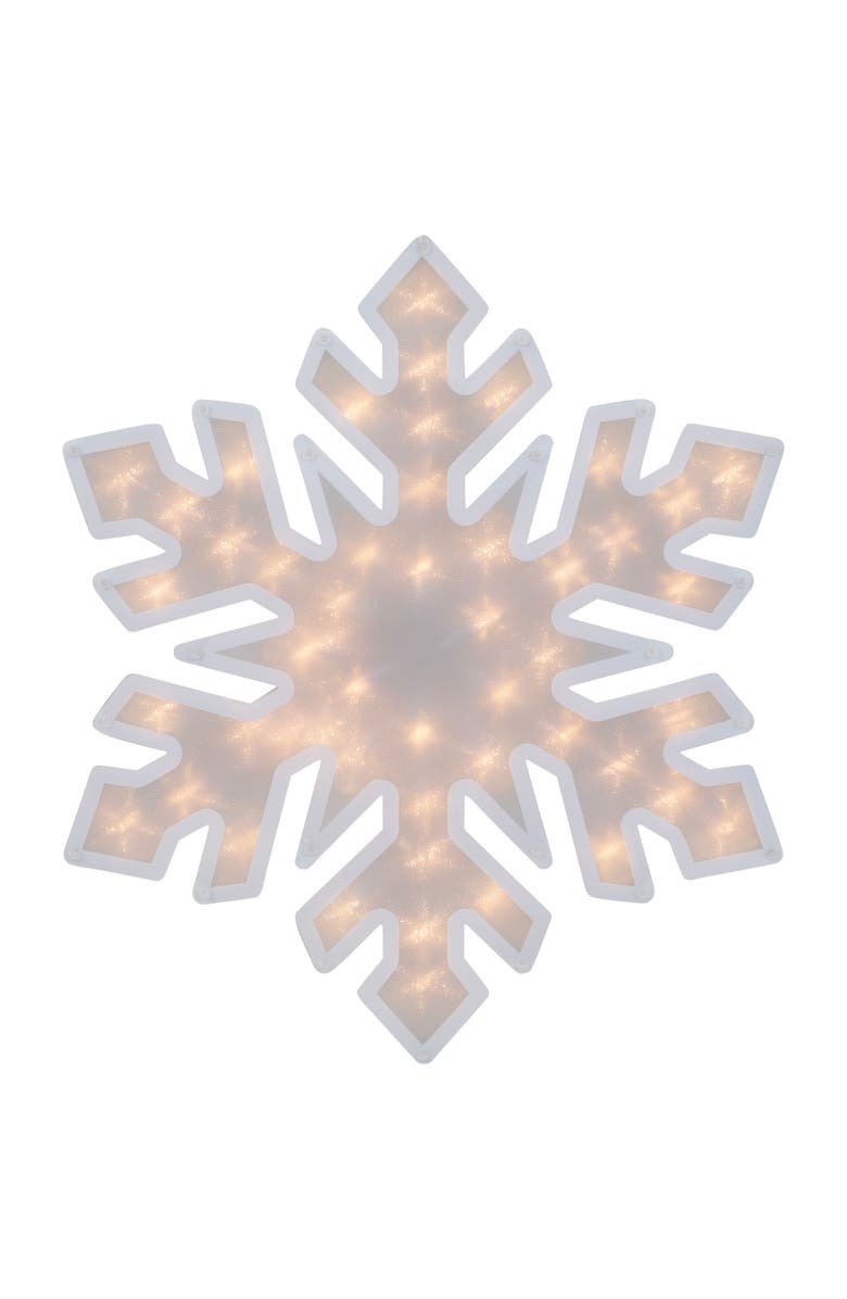 Northlight Lighted Snowflake Chistmas Window Decoration - 20" - Clear Lights, Main, color, White