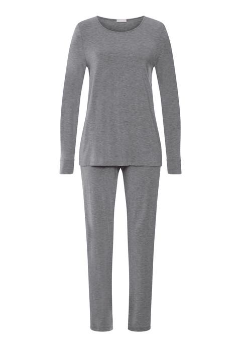 Natural Elegance Round Neck Long Pajama Set