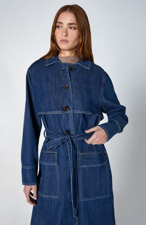 Unpublished Suki Denim Trench Coat In Exhale