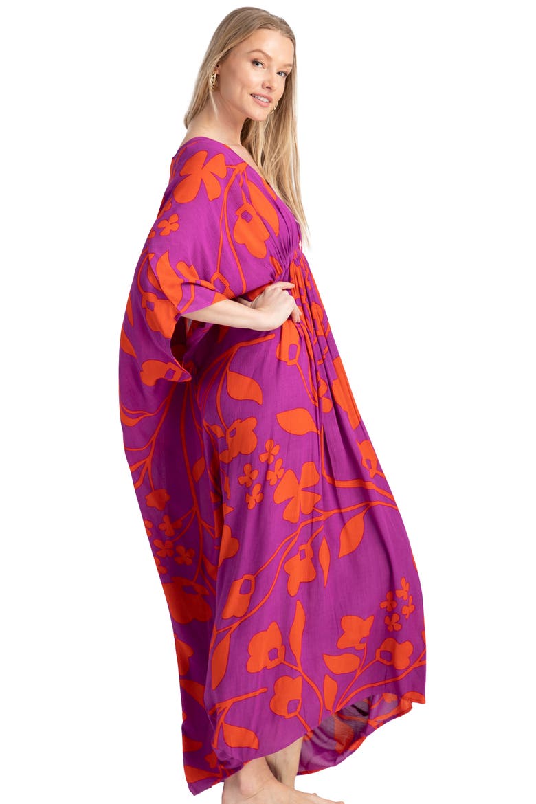 Floral Print Cover-Up Kaftan, Alternate, color, PINK
