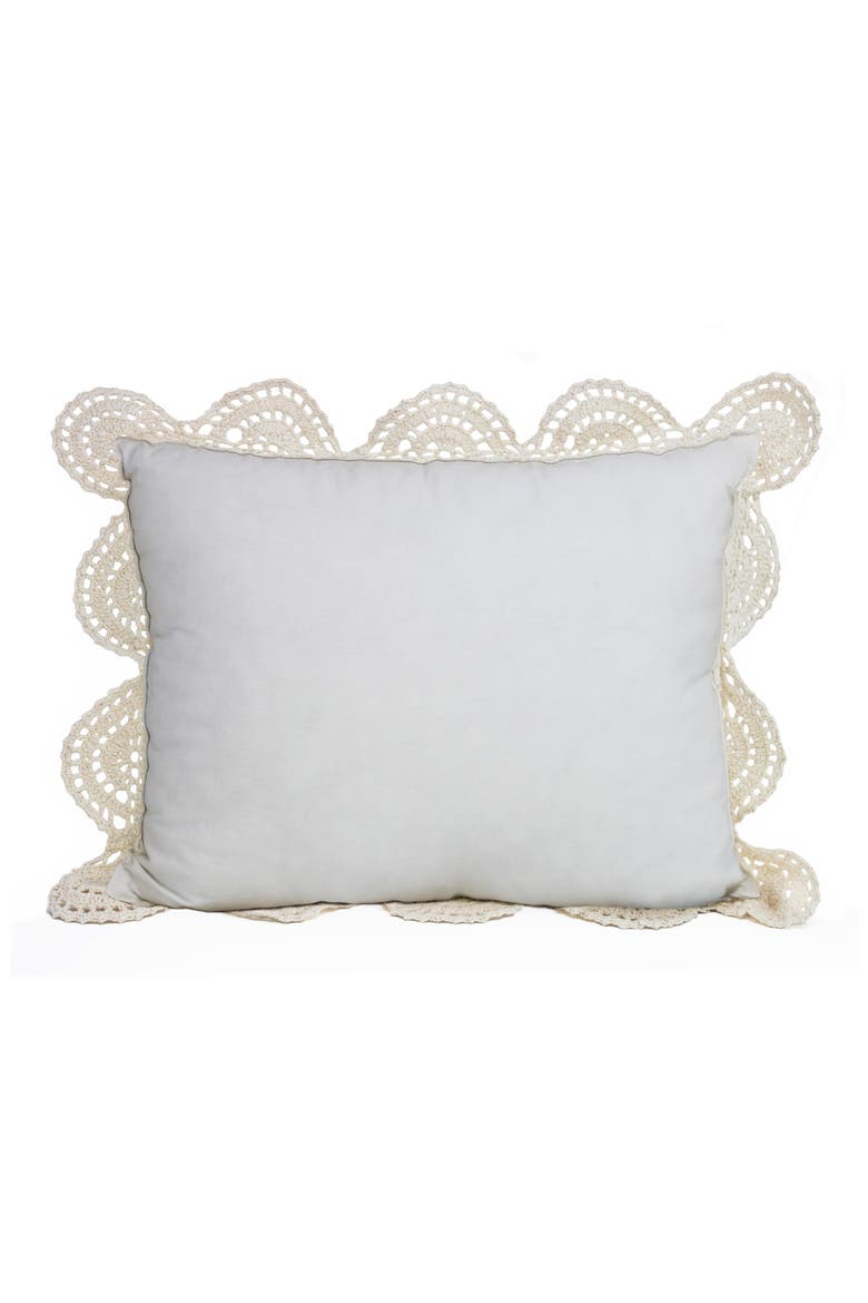 Decorative Crochet Accent Pillow, Alternate, color, IVORY
