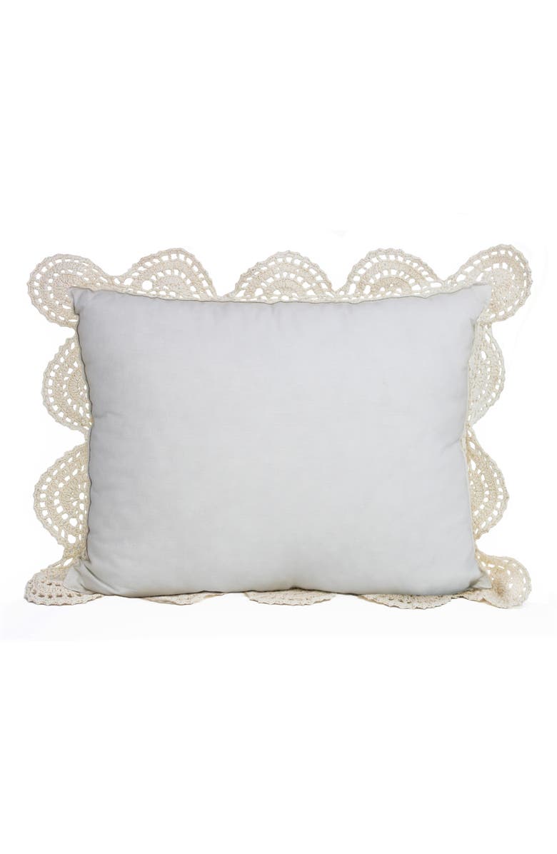 MELANGE HOME Decorative Crochet Accent Pillow, Alternate, color, Ivory