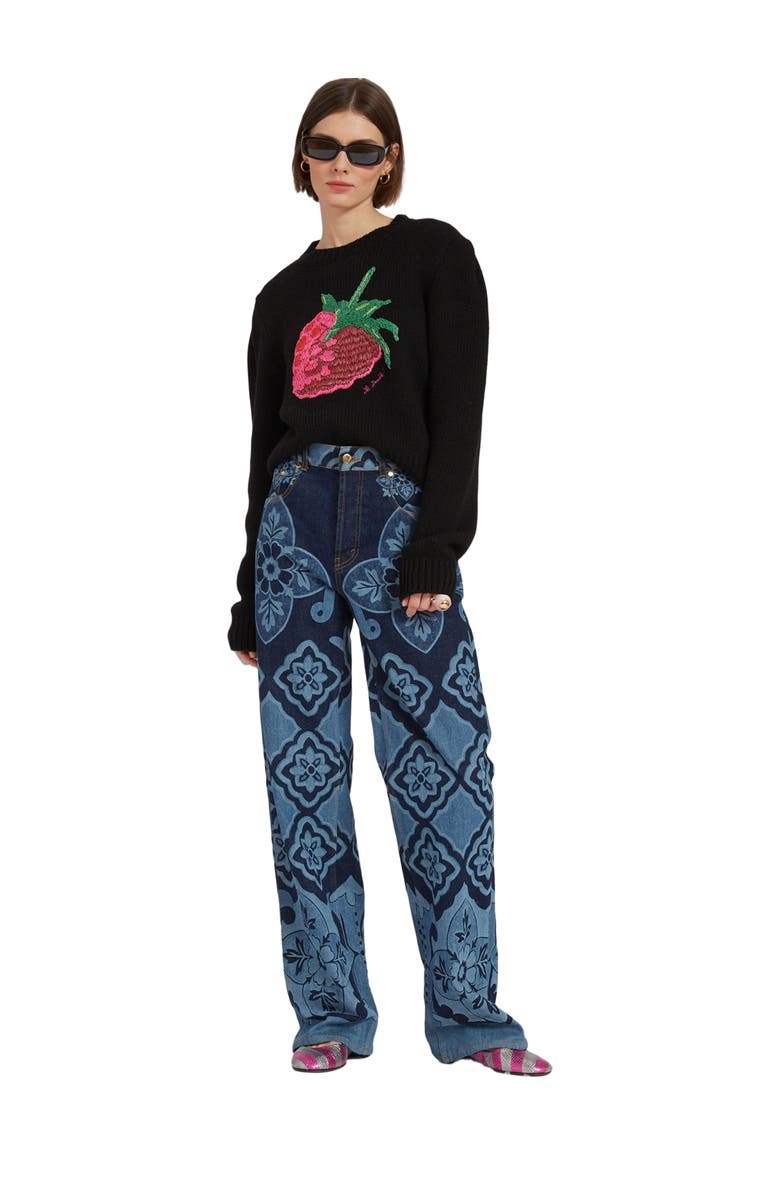 La DoubleJ Lampone Sweater Embroidered Black, Main, color, 