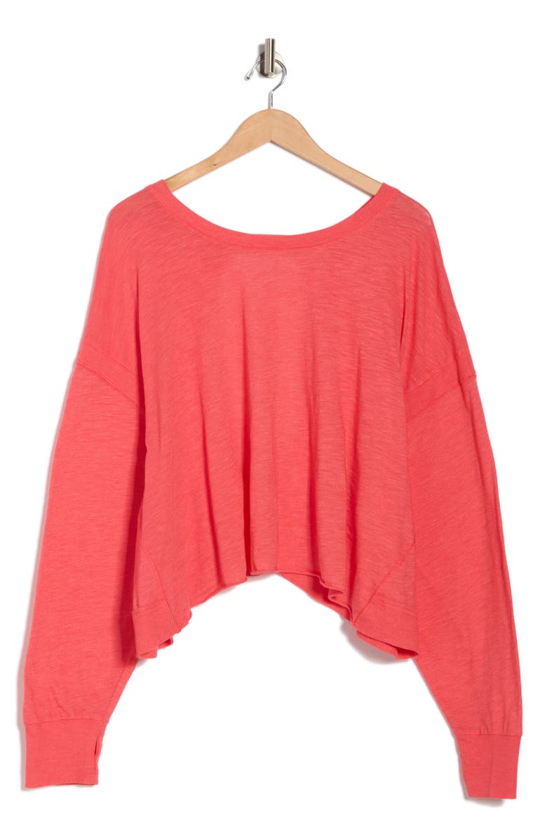 FP Movement by Free People FP Movement My Time Layer Open Back Crop Top, Alternate, color, Tulip Pink