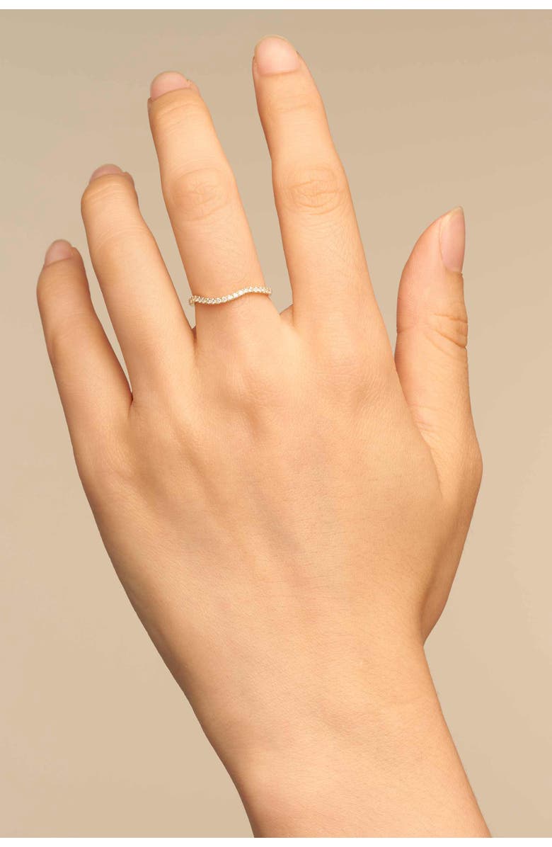 Oradina 10K Gold The Arc Diamond Stack Ring, Alternate, color, Yellow Gold - Natural Diamonds