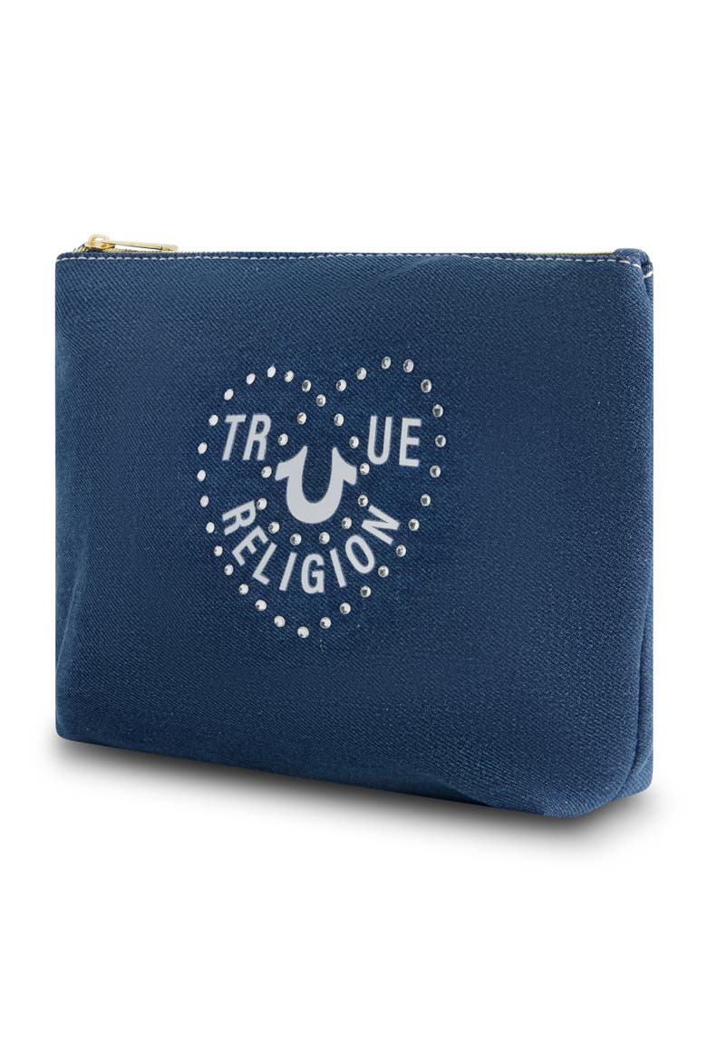 Cosmetic Bag with Side Pocket, Alternate, color, DENIM