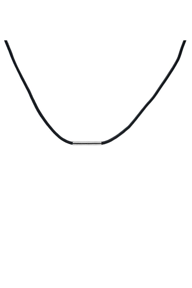 Men's Leather Cord Necklace, Main, color, SILVER