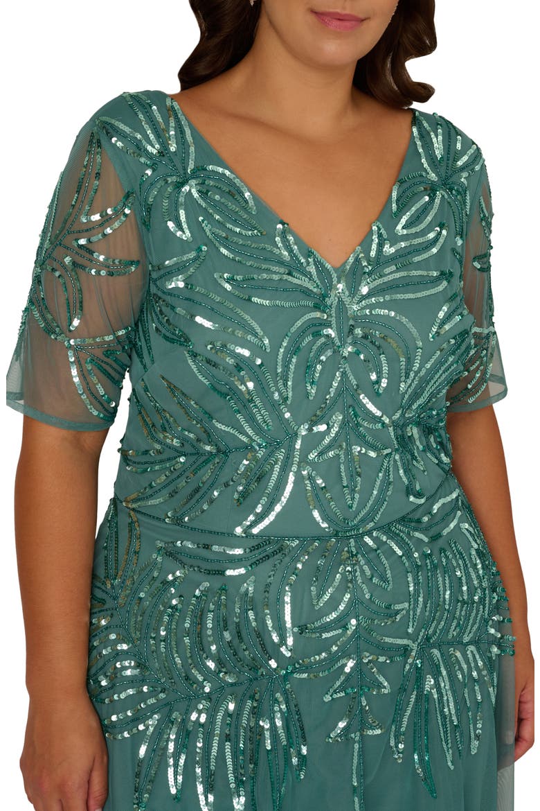 Sequin Gown, Alternate, color, GREEN SLATE