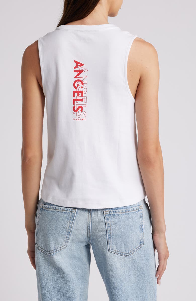 WEAR by Erin Andrews Women's WEAR by Erin Andrews White Los Angeles Angels Lace-Up Tank Top, Alternate, color, White