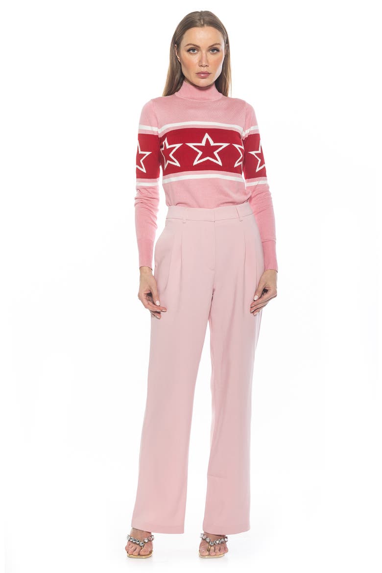 Lisa Star Mock Neck Sweater, Alternate, color, PINK MULTI