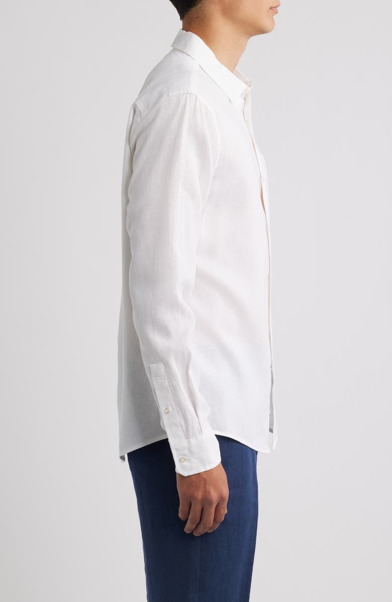 Mack Weldon Linen Button-Up Shirt, Alternate, color, Bright White