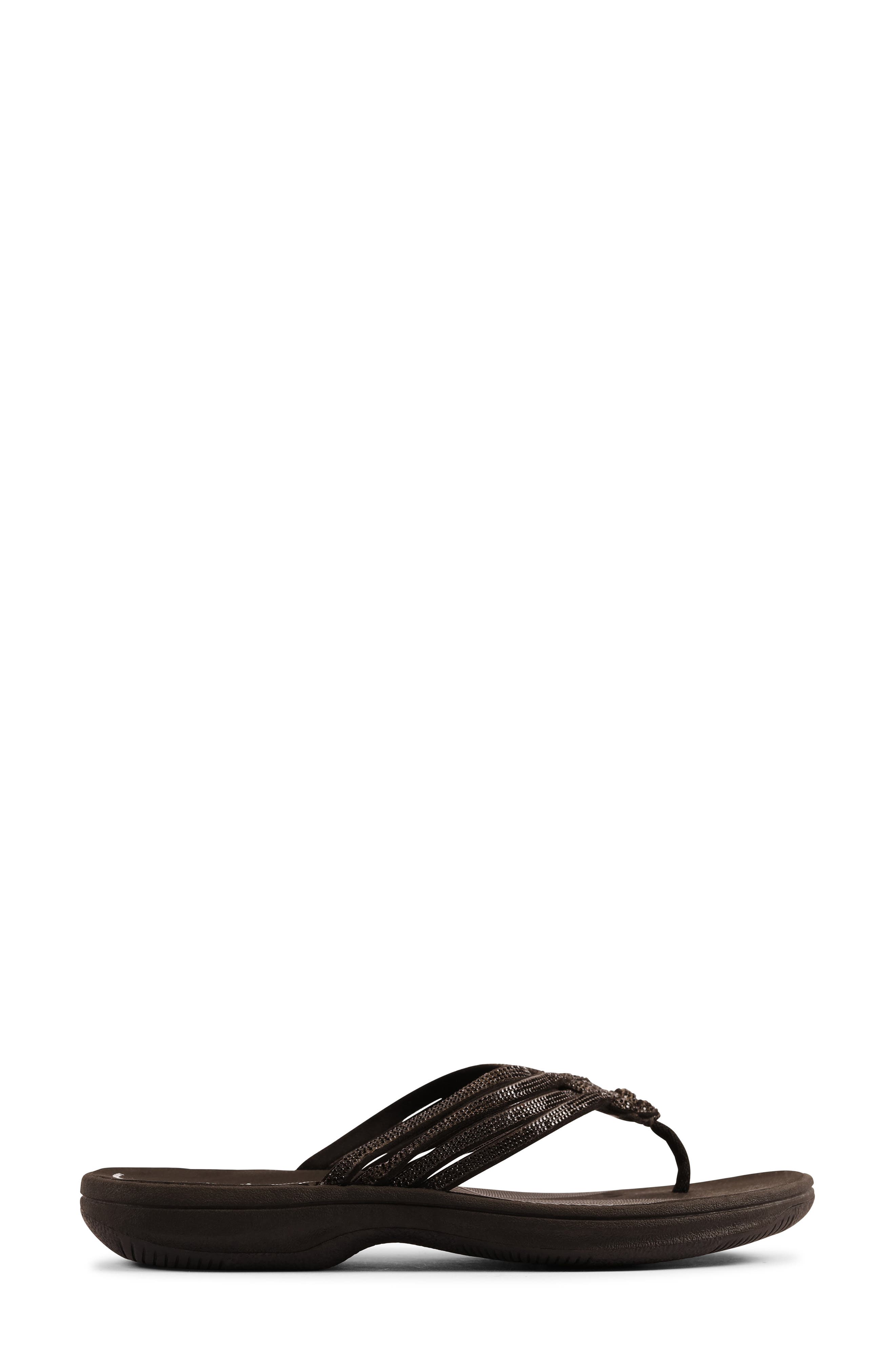 Clarks<sup>®</sup> Breeze Gem Crystal Embellished Flip Flop, Alternate, color, Black