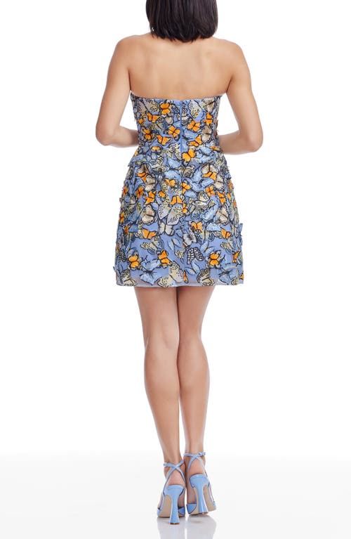 DRESS THE POPULATION DRESS THE POPULATION MARILYN BUTTERFLY APPLIQUÉ STRAPLESS COCKTAIL MINIDRESS 