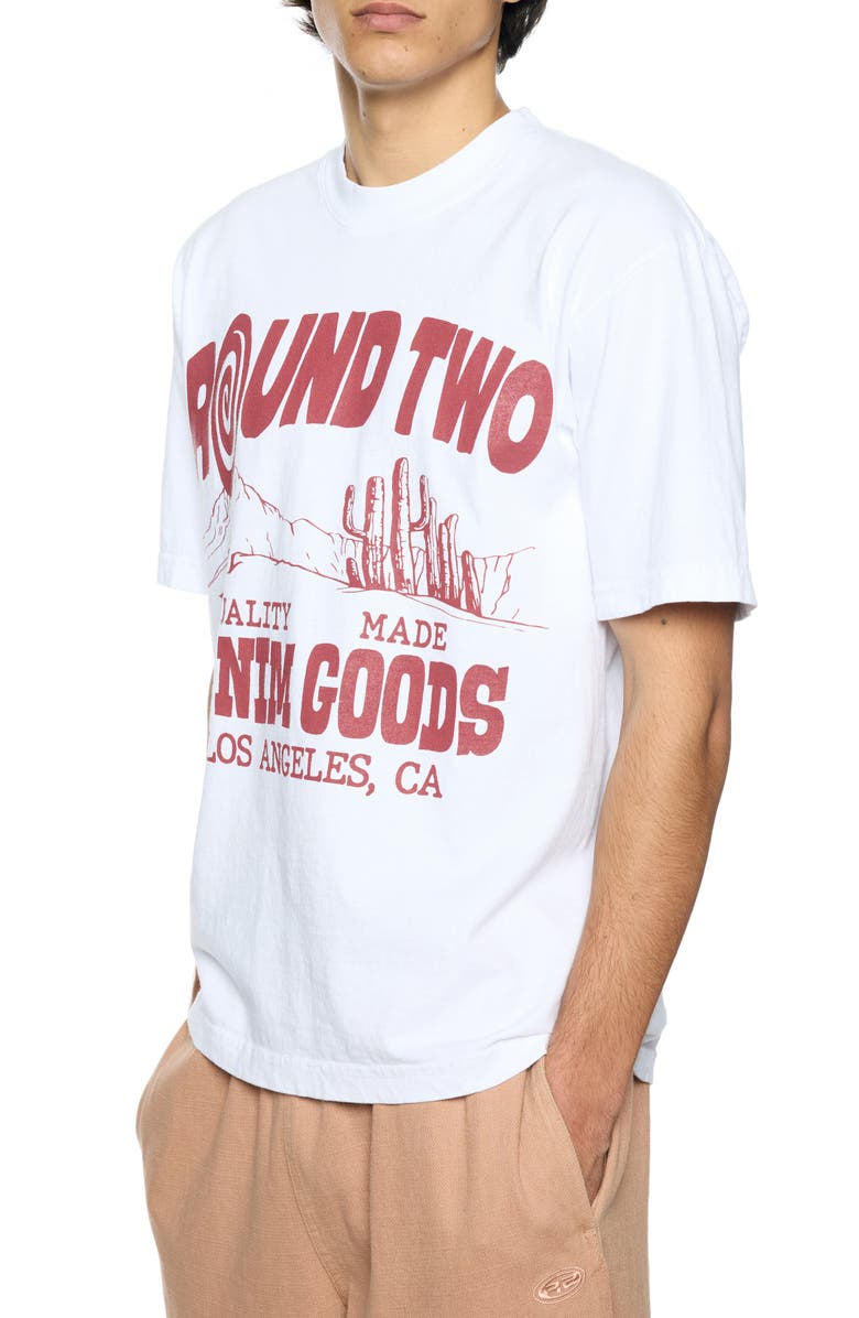 Round Two Denim Goods Graphic T-Shirt, Alternate, color, White