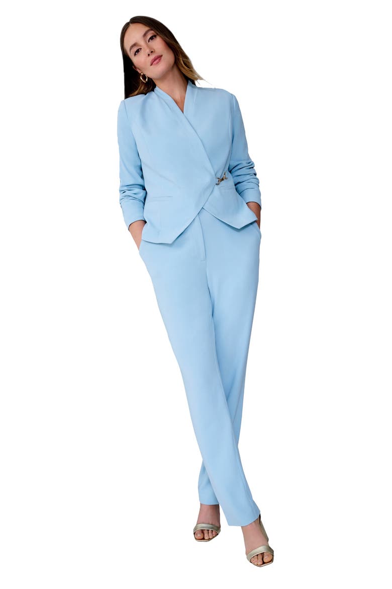 Wrap Jacket Pantsuit, Main, color, AZURE MIST