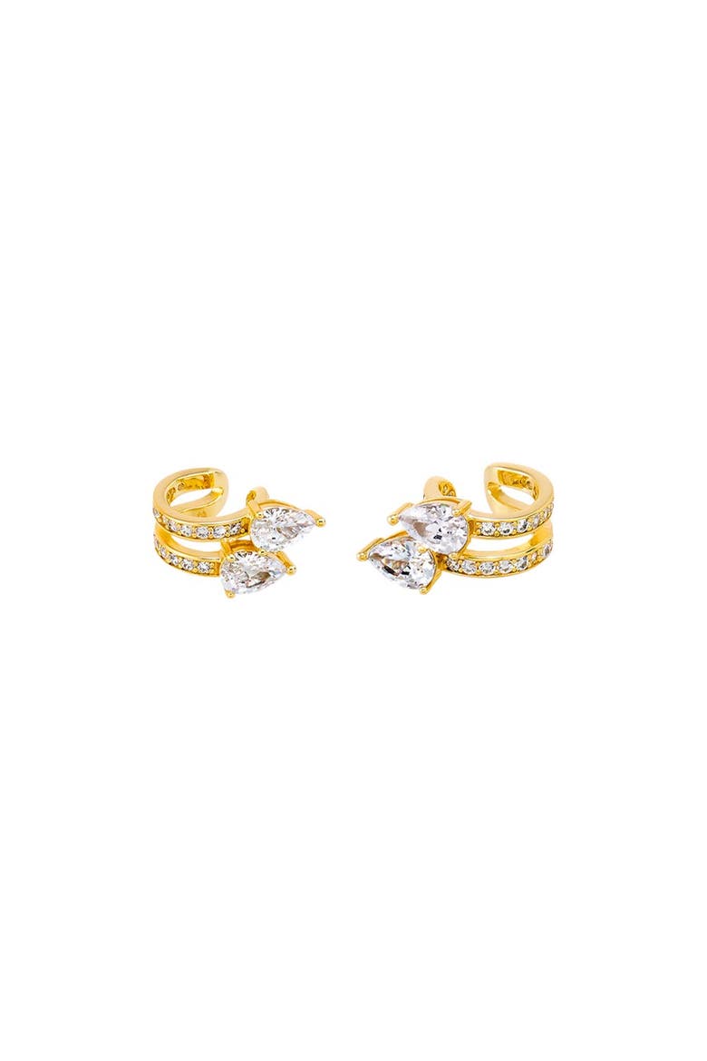 CZ Teardrop Double Fancy Ear Cuff, Main, color, Gold