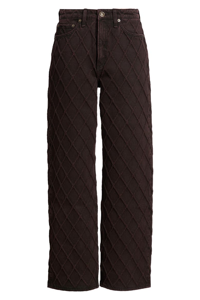 Logan Mid Rise Wide Leg Quilted Jeans, Alternate, color, QUILTED BURGUNDY