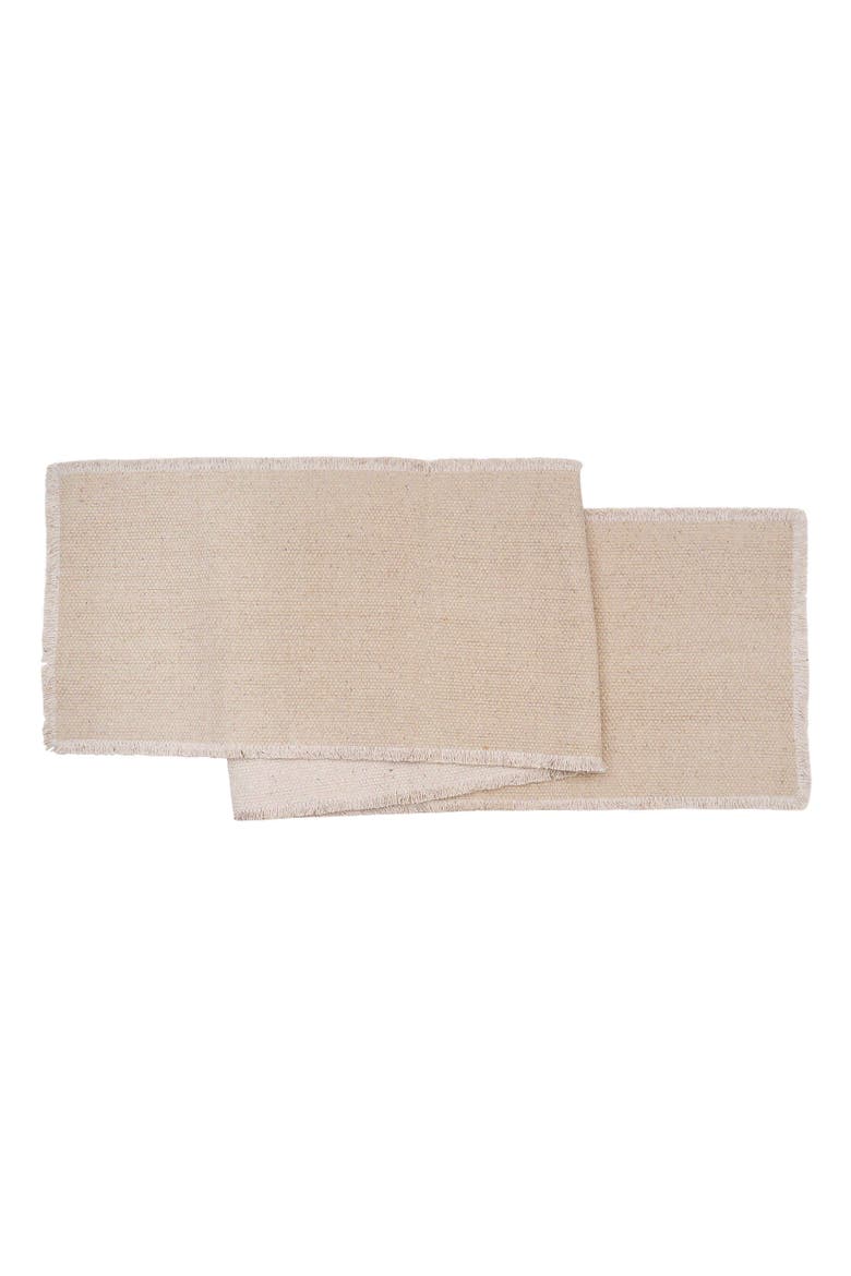 Fringed Sand Table Runner 14" x 72", Main, color, Beige