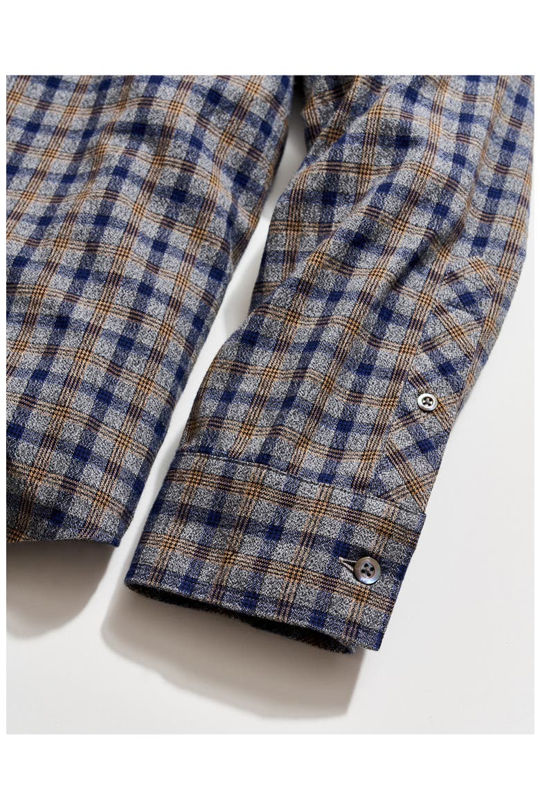 Mélange Plaid Cotton Button-Up Shirt, Alternate, color, BROWN MULTI