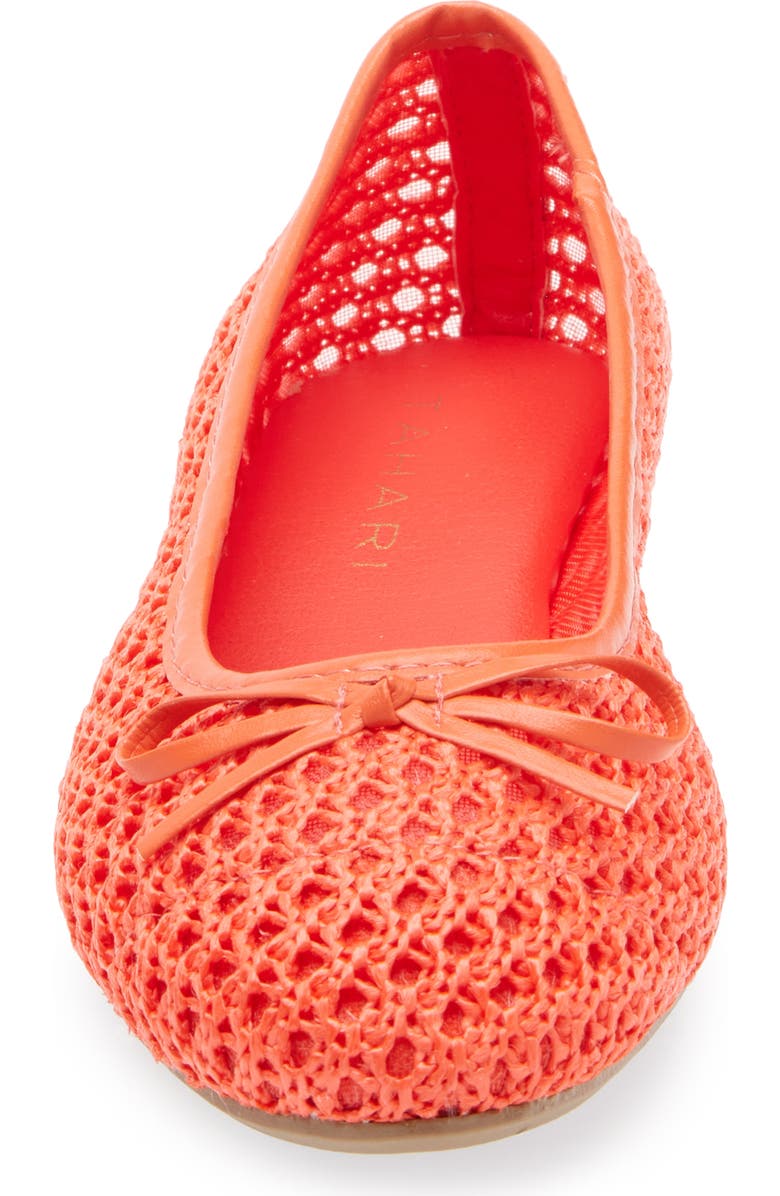 Tahari Coated Raffia Ballet Flat, Alternate, color, Coral