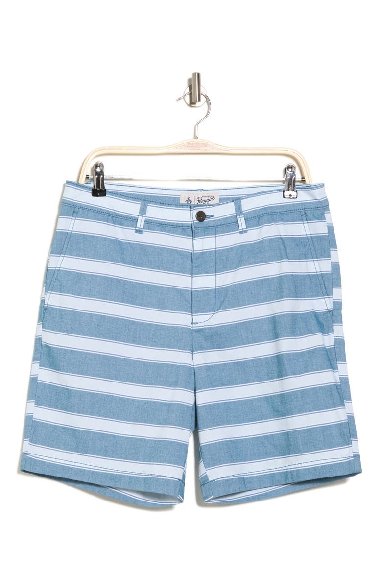 Stripe 8" Chino Shorts, Alternate, color, BLUE CORAL