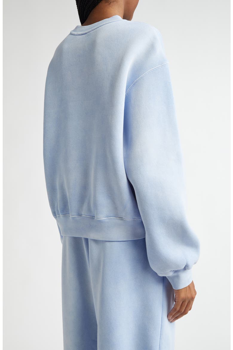 Essential Logo Cotton Blend Sweatshirt, Alternate, color, WASHED PALE BLUE