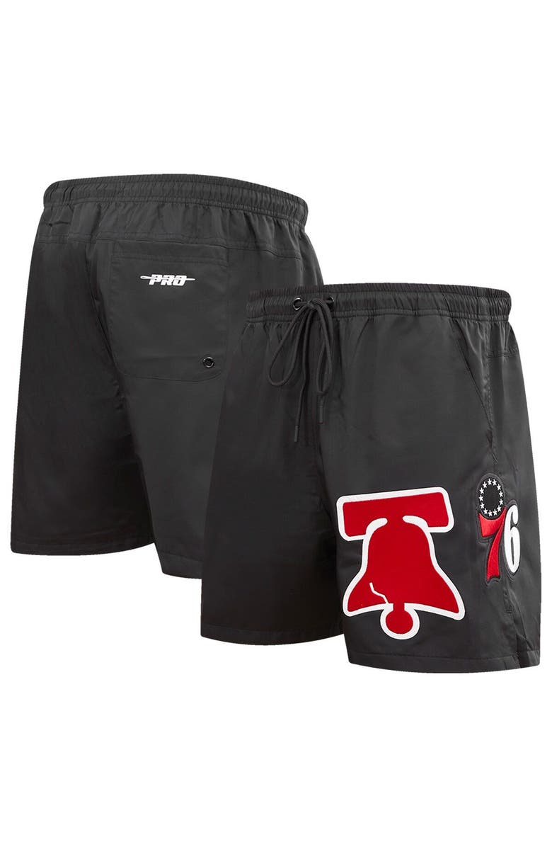 PRO STANDARD Men's Pro Standard Black Philadelphia 76ers Classics Woven Shorts, Main, color,