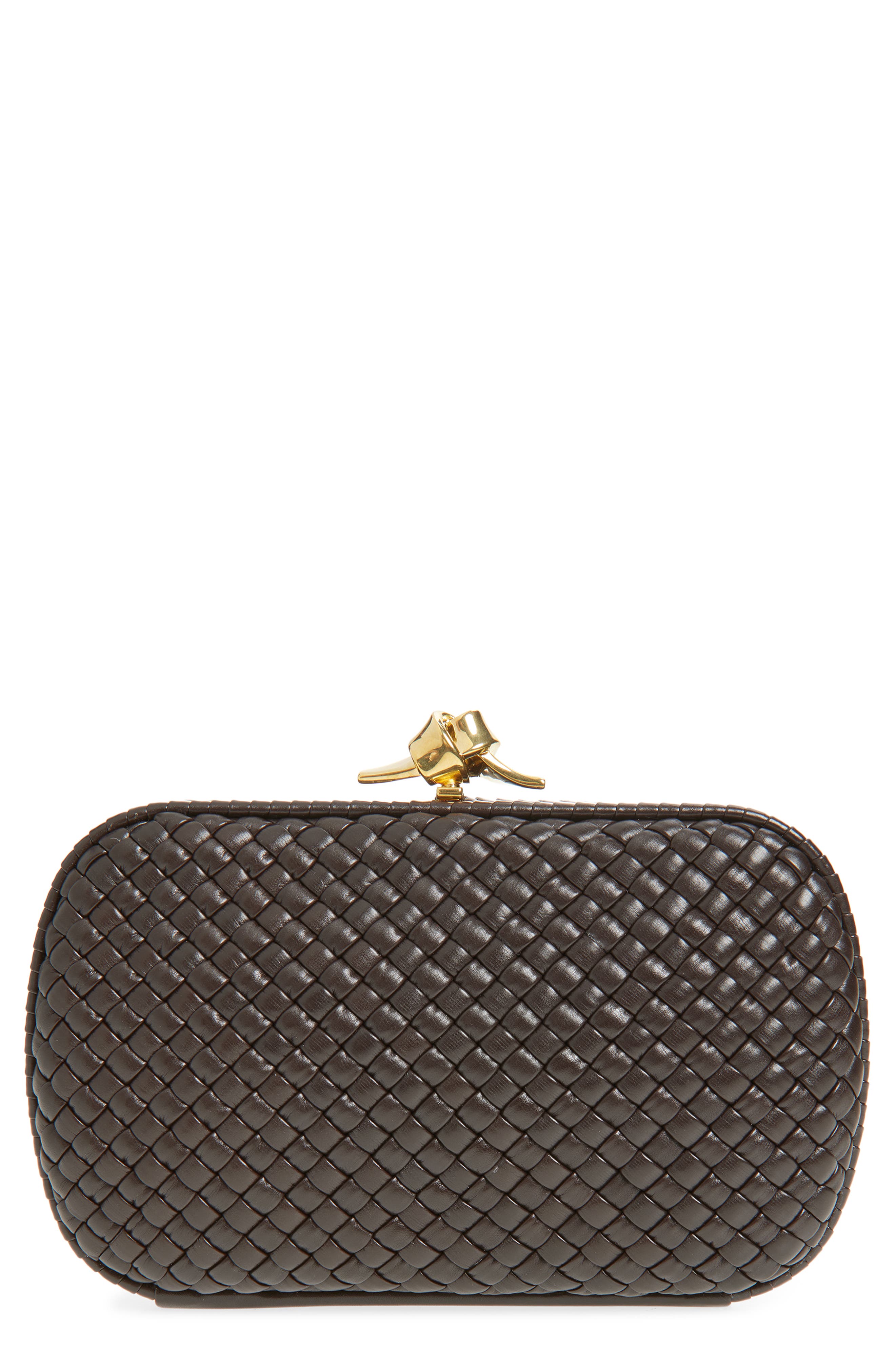 Bottega Veneta Intreccio Minaudière Clutch, Main, color, Fondant-Brass V