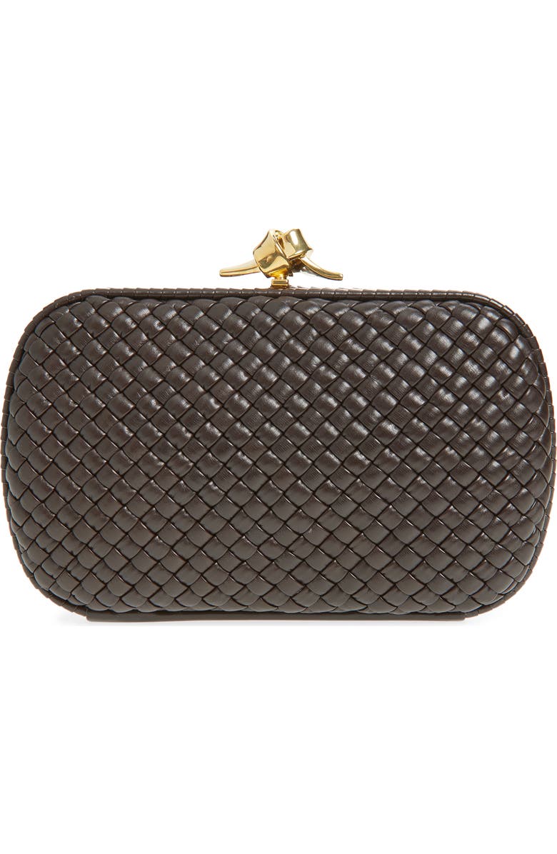 Bottega Veneta Intreccio Minaudière Clutch, Main, color, Fondant-Brass V