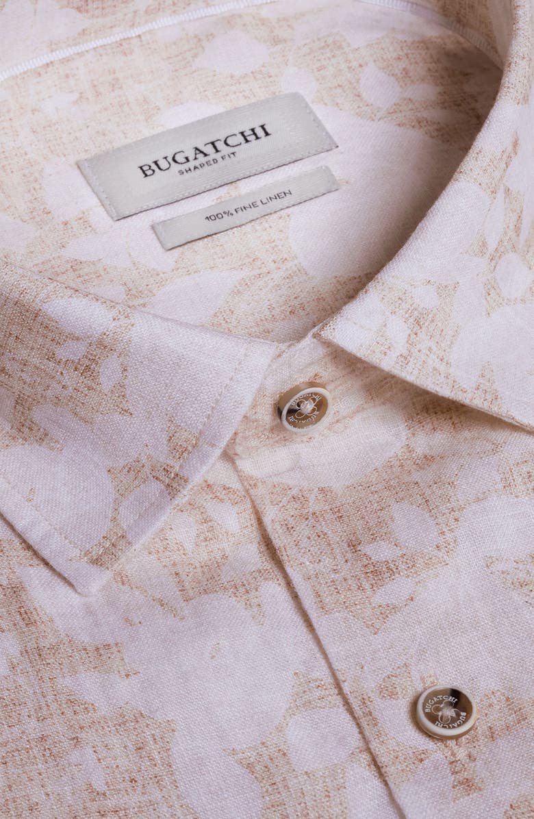 Bugatchi Julian Linen Button-Up Shirt, Alternate, color, Desert