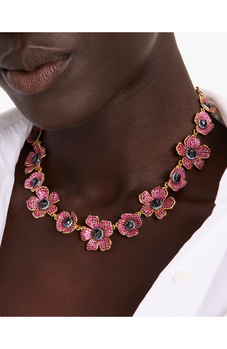 Kate Spade New York poppy power statement necklace, Alternate, color, Pink Multi