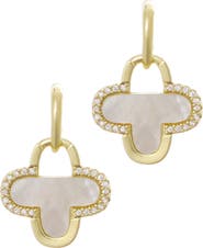 Adornia Mother-of-Pearl Clover Drop Earrings