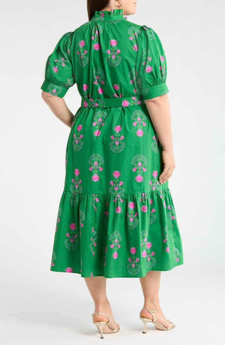 SUGARLIPS Floral Giles Shirtdress, Alternate, color, Green/ Pink