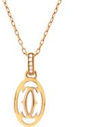 Pre-Owned Cartier Double C de Cartier Pendant Necklace 18K Rose Gold with Diamonds