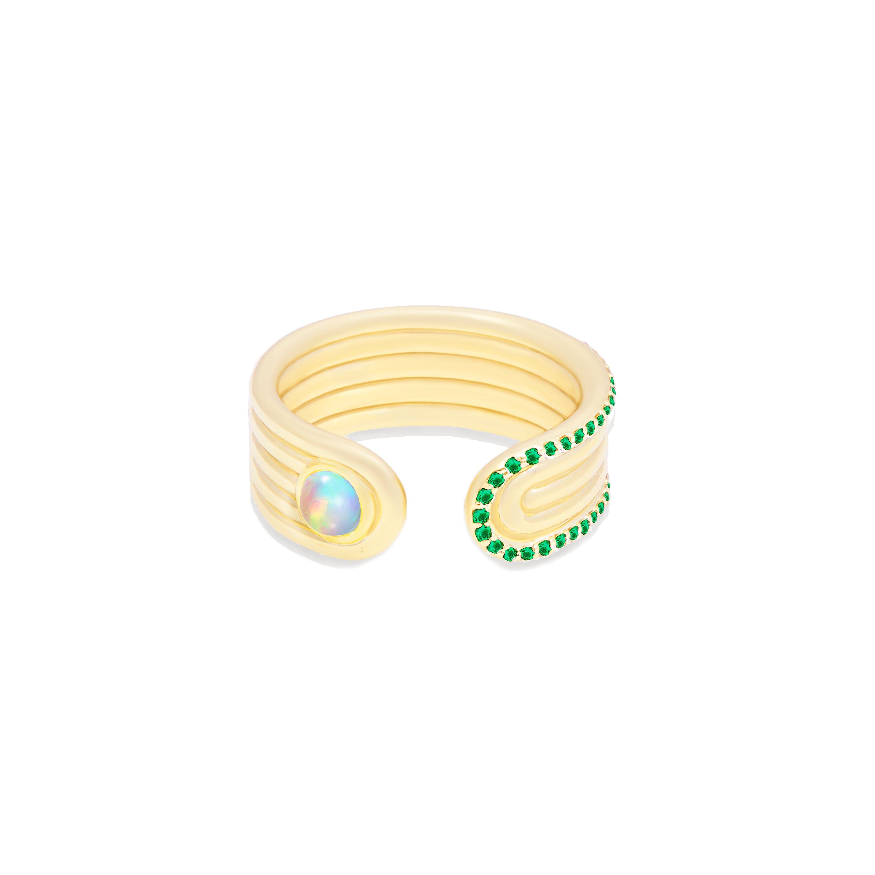 Opal & Tsavorite-Gold